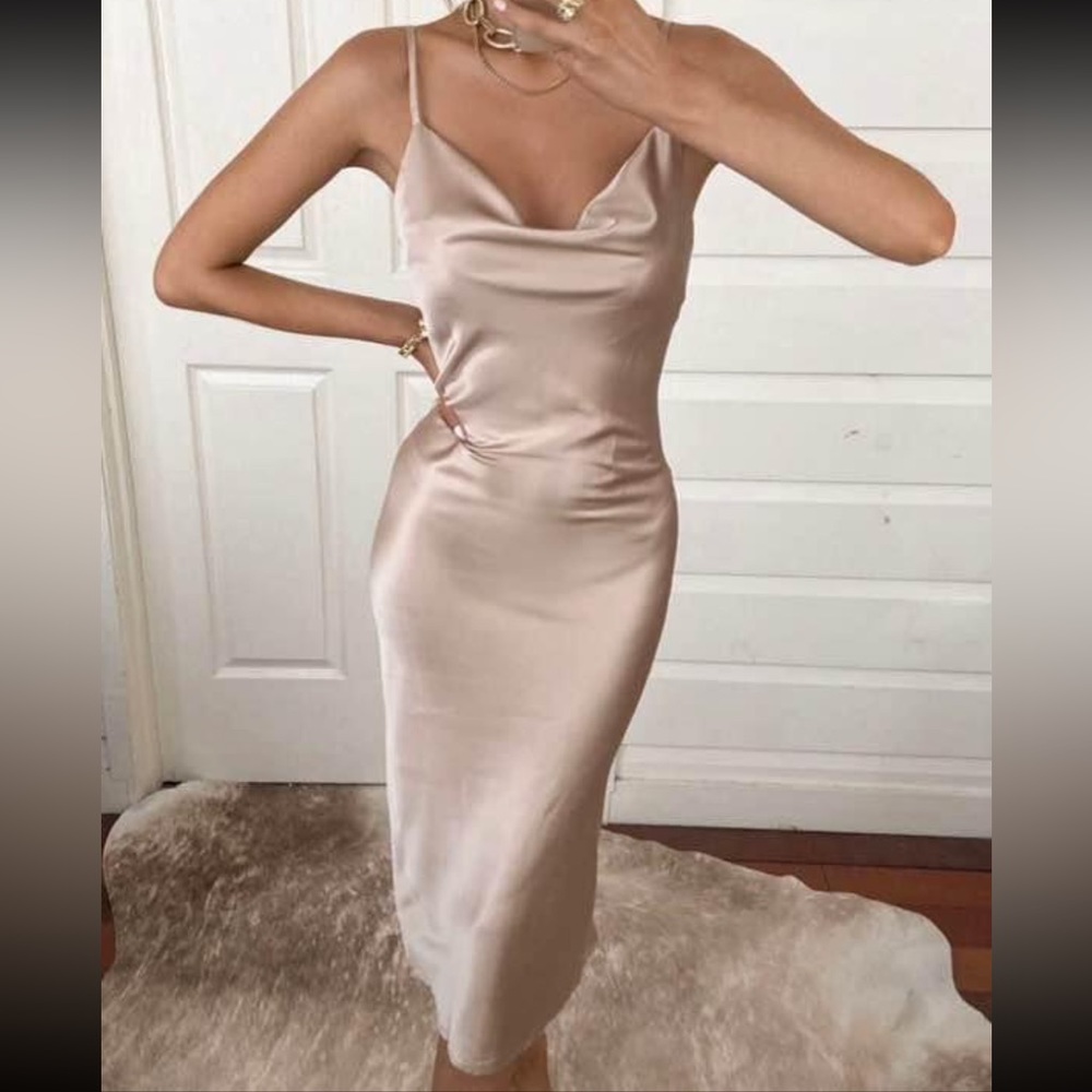 Champagne slip dress
